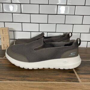 Skechers GO Walk Max Clinched Mens Sz 9.5 Extra Wide Shoes Khaki Slip On Sneaker